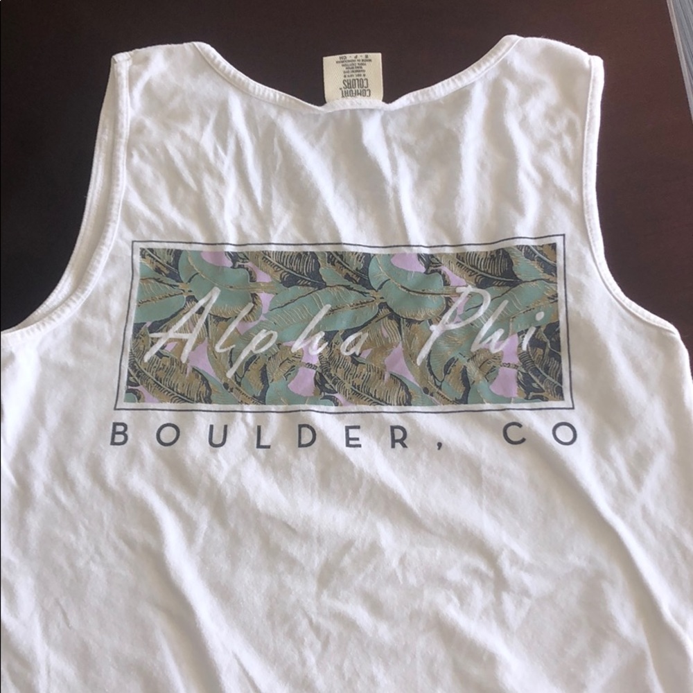 Alpha Phi Comfort Colors Recruitment Leaves Tank